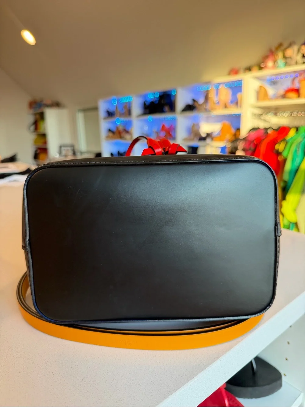 Louis Vuitton NeoNoe BB blue black yellow red bucket bag
